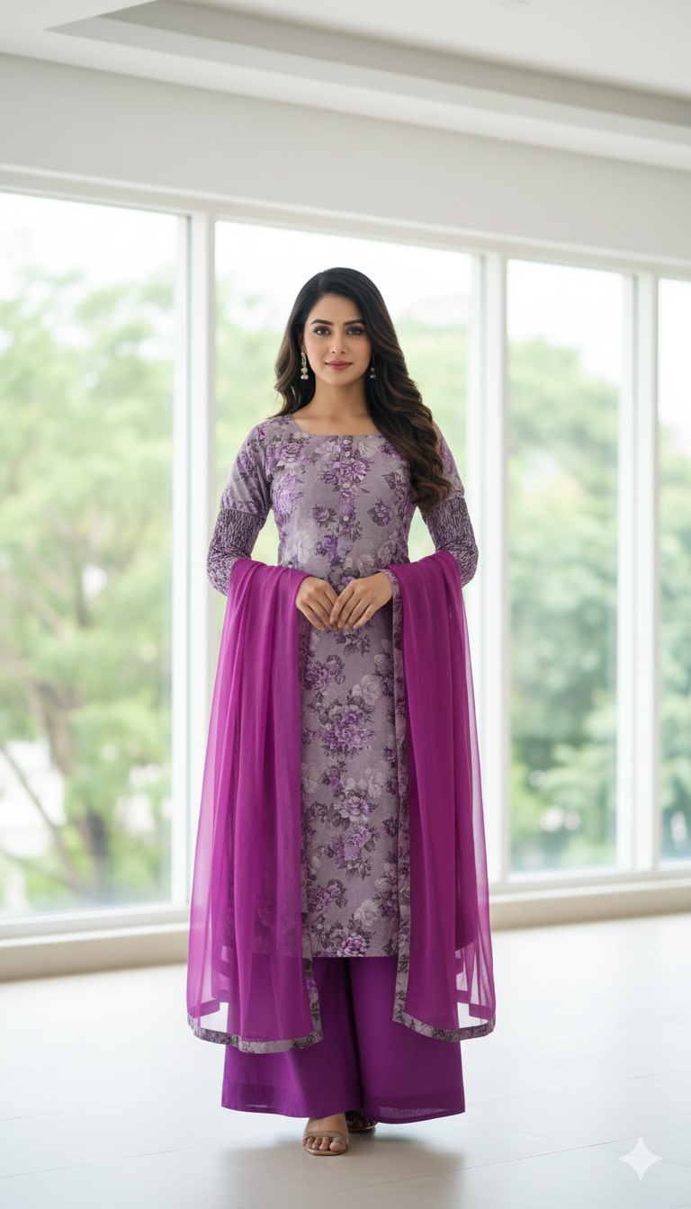 Women’s Embroidered Straight Kurta Suit Set – Timeless Ethnic Elegance - Image 7