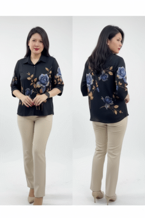 Elegant Black Muslin Silk Floral Printed Co-ord Set for Women – Timeless Ethnic & Contemporary Style