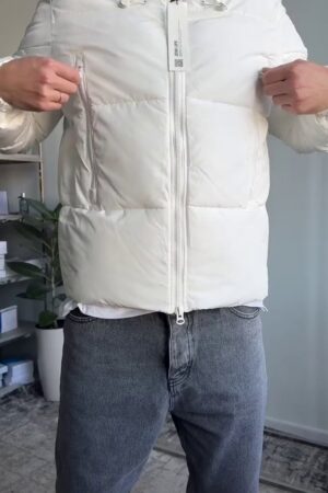 Premium White Winter Puffer Jacket with Hoody
